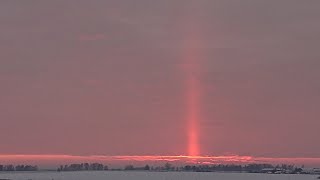 Огненный столб. Необычный закат под Минском.