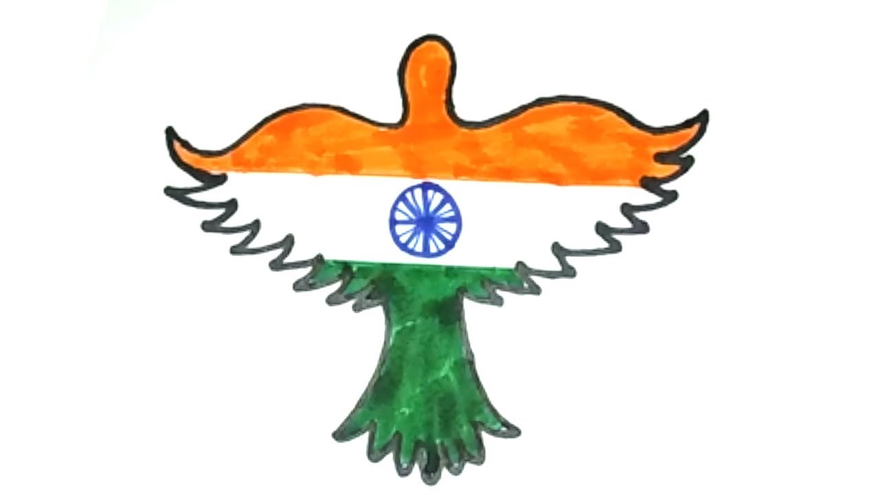 Republic Day Special Drawing | Republic Day Bird Drawing Step By Step ...