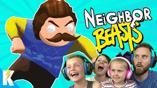 Hello Neighbor in Gang Beasts! (Family Battle Part 3) K-City GAMING