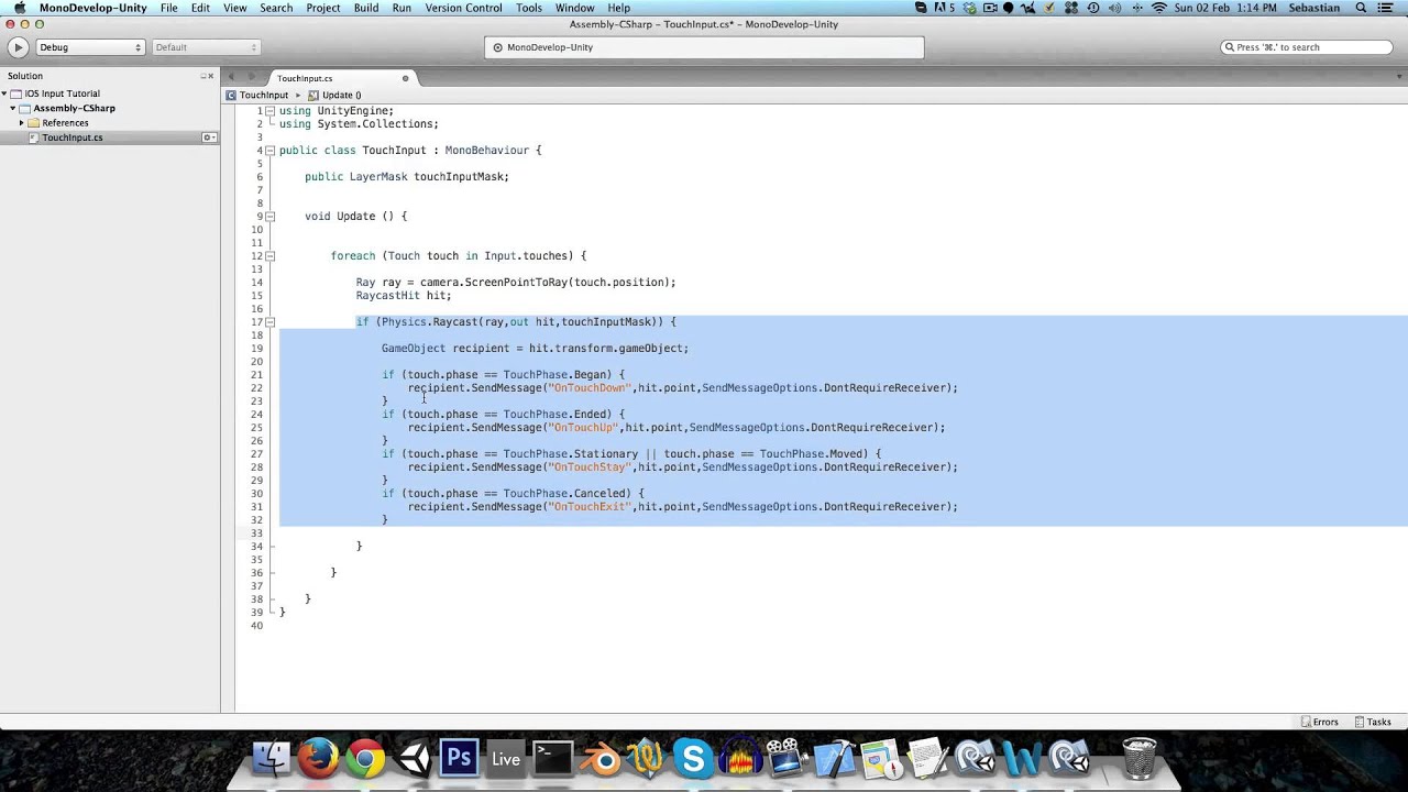 Unity Touchscreen Input Tutorial Youtube