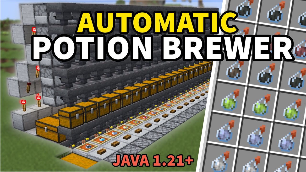 Minecraft Automatic Potion Brewer Easy Build Tutorial Java 1 21