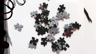 DIY kartka obraz z puzzli