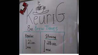 KEURIG K Supreme Coffee Maker STRONG Button Test Time 8 oz.