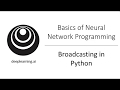 Broadcasting in Python (C1W2L15)