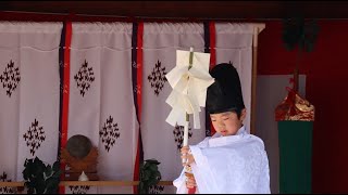 令和5年乙津天満社春季大祭　神楽奉納馬場子ども神楽『神迎え』『貴見城』