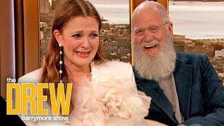 Drew Bursts into Tears When David Letterman Surprises Her in Person for a Birthday Bash Episode