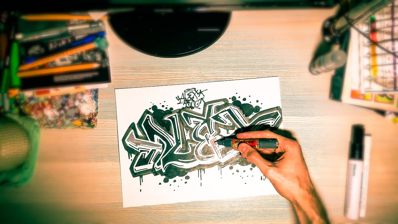 Draw Graffiti Wildstyle Alex - YouTube