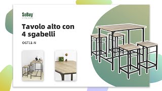 Sobuy Tavolo alto con 4 sgabelli | Tavolo con sedie | Tavolo alto | Tavolo da bar | OGT11-N