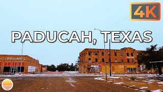 Paducah, Texas, USA After a Winter Storm Hit Cottle County. An UltraHD 4K Real Time Driving Tour.