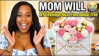 DIY Dollar Tree Envelope Gift Box for Mom | Cricut + Flowers + Treats