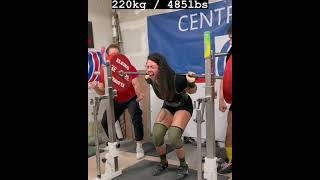 Gym fitness video | gym workout | 220 kg squats by girl 🔥🔥