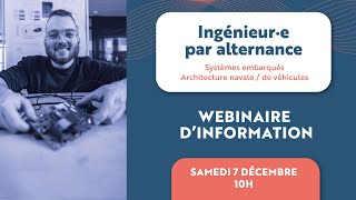 Replay webinaire formation d'ingénieur par alternance - samedi 7 décembre 2024 - ENSTA Bretagne