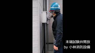 末端試験弁開放⑪－1（特定施設水道連結型スプリンクラー設備） sprinkler equipment～小林消防設備　福岡県豊前市　全類消防設備士　第二種電気工事士　経営学修士～