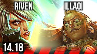 RIVEN vs ILLAOI (TOP) | 9 solo kills, 1200+ games, Dominating | EUW Grandmaster | 14.18