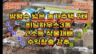 당진부동산 당진농가주택 집이2채 비닐하우스3동 차고지창고 땅평수넓고비닐하우스  고수익창출 강추매물 가격은 별도 문자주세요