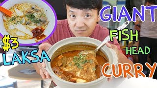 AMAZING $3 Laksa in Singapore & GIANT Curry Fish Head -Reupload