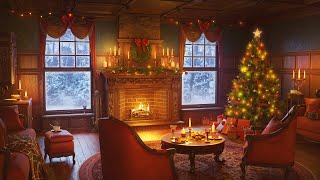 Cozy Christmas Ambience with Crackling Fireplace Sounds and Windy Snow