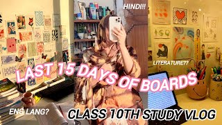 LAST *15* DAYS OF BOARD EXAM 😭😱💔||Class 10 study vlog as a icse 10th grader #class10thstudyvlog#icse