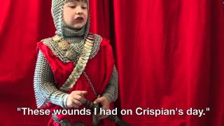 5 year-old Henry V St. Crispin's Day speech Shakespeare