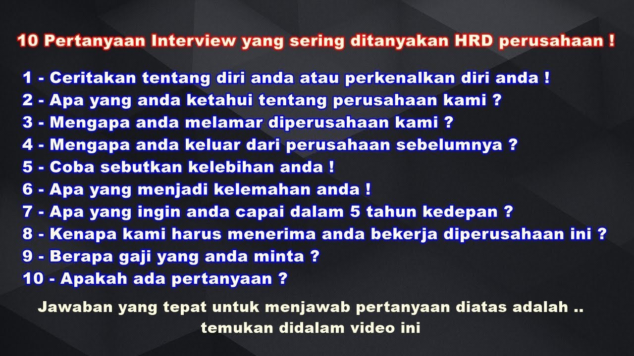 22 Cara Menjawab Interview Png Kunci Jawaban Tematik