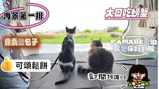 #28 帶著貓咪去車宿/怎麼又是大里海堤/PAMABE車泊露營床/野柳螃蟹市集/鼎泰豐包子/水果可頌鬆餅