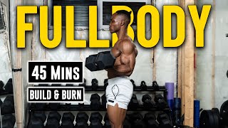 45 Minute Full body Dumbbell Workout (No Bench) | Build Muscle & Burn Fat #19