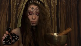 ASMR Forest SHAMAN Saves Your Life | Medicine Making, Crystal Healing, Tibetan Singing Bowl