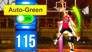 I used AUTO GREEN With A 115 DRIVING DUNK in NBA 2K23