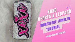 All the Neons XOXO: Neon Valentine's Day Hearts and Leopard Rhinestone Tumbler