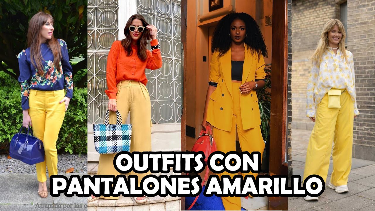 MODA 2022 💛 OUTFITS CON PANTALON AMARILLO MUJER - YouTube