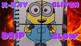 Drawing Minion in 4 Different Styles All Parts Timelapse