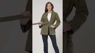 Danier Introduces Janna in Khaki (Women's Suede Belted Jacket)