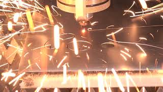 ファイバーレーザー12kW加工動画【ステンレス板厚25mm窒素加工】12000W Fiber laser cutting