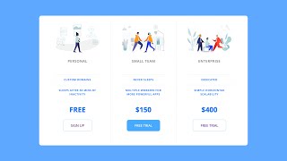 Responsive Pricing Table Using HTML & CSS