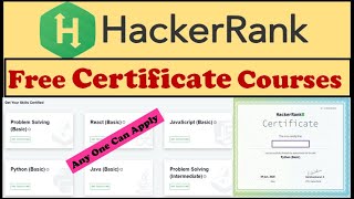 Hackerrank free Verified Certificate-Programmer And Developer Certification | Skill Certified Course