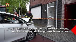 Automobilist verliest macht over stuur en ramt huis in Tilburg