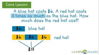 Solve multiplicative comparison word problems by using bar models