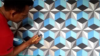 3D Wall painting / Kombinasi Star vs box 3D