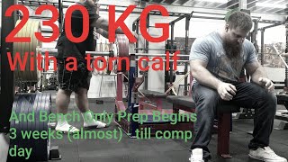 Bench Press 230 kg / 506 lbs - With a torn Calf