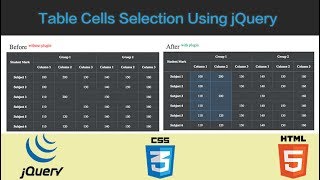 Table Cells Selection Using jQuery Plugin | Tutorial