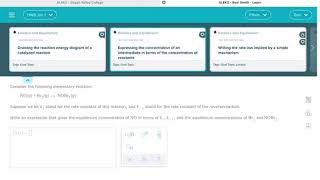 ALEKS: Expressing the concentration of an intermediate in terms of the concentrations of reactants