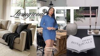 Living Room Reset| Cozy Winter Home Refresh + HomeGoods & Amazon