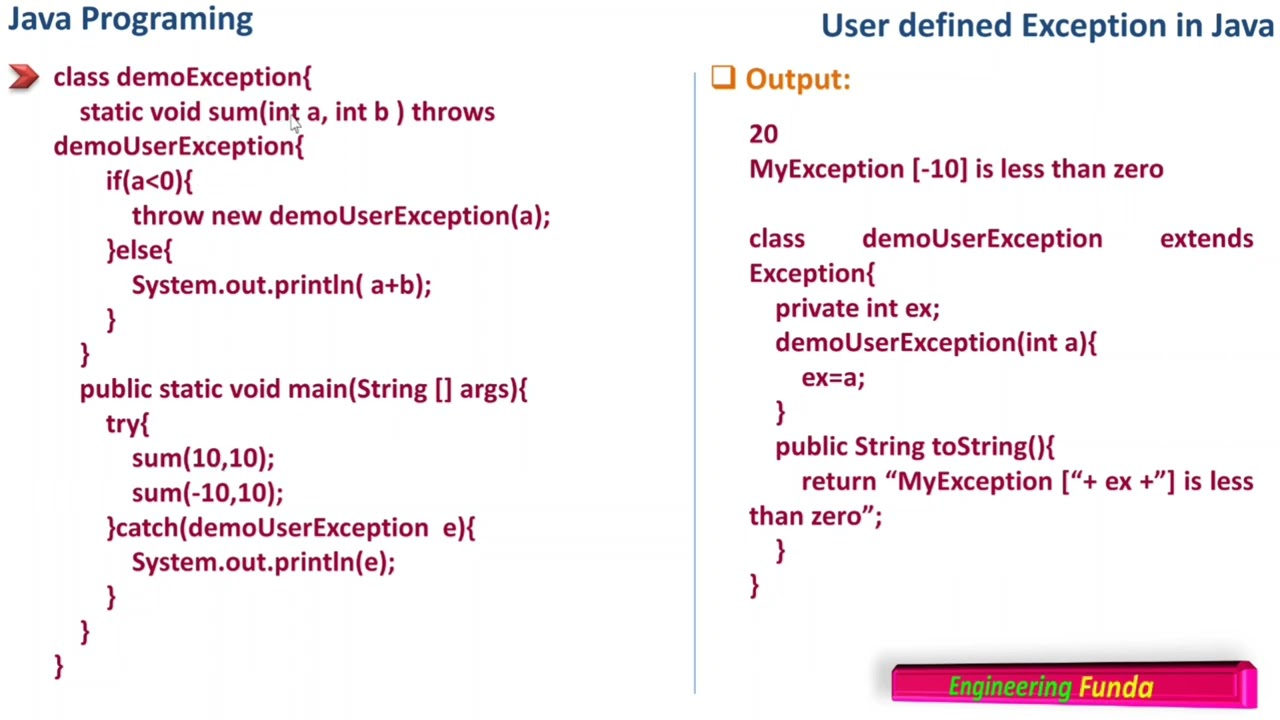 User Defined Exception – Java Programming - YouTube