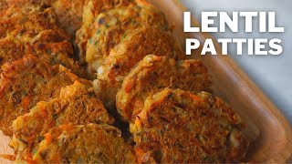Vegan Lentil Patties | Lentil Fritters Recipe