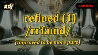 [adj] refined meaning (elegant/pure) with 5 examples