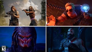 ALL Fortnite Zero Point Crossover Trailers - Fortnite Terminator, Predatorr, Kratos, Walking Dead