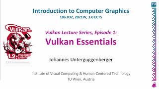 Vulkan Essentials | "First Steps as Vulkan Developer" | Vulkan Lecture Series, Episode 1 | ECG 2021