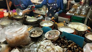 Delicious food!Night Market｜Seafood Porridge｜Fried fish｜Oyster omelette ｜ Taiwan Street Food