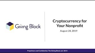 Cryptocurrency And Your Nonprofit Explained! | Webinar from Elevation and The Giving Block