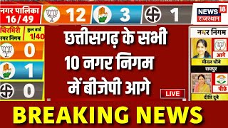 Chhattisgarh Nikay Chunav Result 2025 LIVE : छत्तीसगढ़ के सभी 10 नगर निगम में BJP आगे | Congress